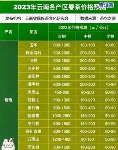 橄榄寨普洱茶价格表：详细列出各款茶叶的价格信息