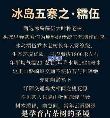 冰岛糯伍普洱茶价格，探究冰岛糯伍普洱茶的价格，品味特别的口感和价值