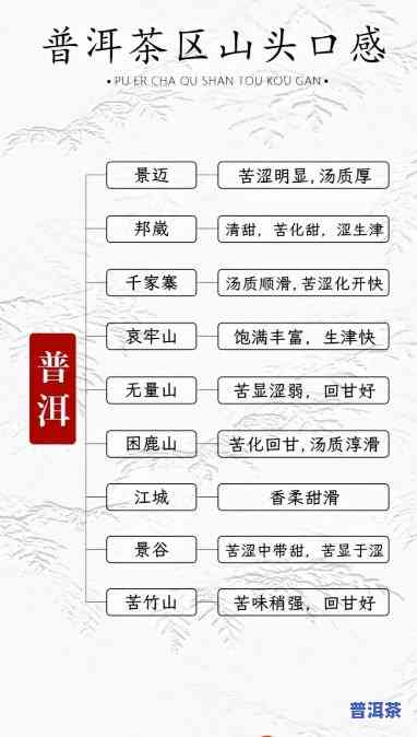 普洱茶各山头茶的特性：全面解析与口感大全