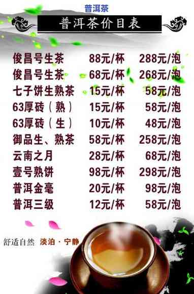 东莞三宝普洱茶价格表-东莞三宝普洱茶价格表最新