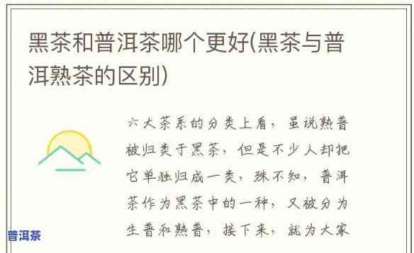 黑茶与普洱茶：哪一种更适合你？比较它们的功效与女性喝黑茶的好处与坏处