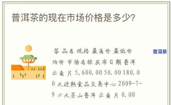 普洱茶：市场情况与价格分析