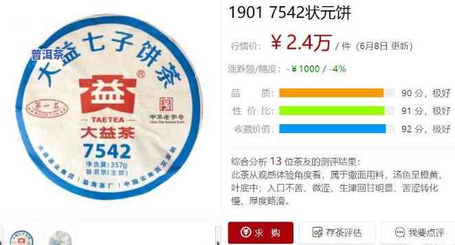 大益普洱茶囤货量多少钱一个？全月价格多少？