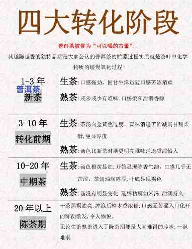 普洱茶转化的阶段有哪些特征，探究普洱茶转化阶段的特征：从生茶到老茶的变化过程