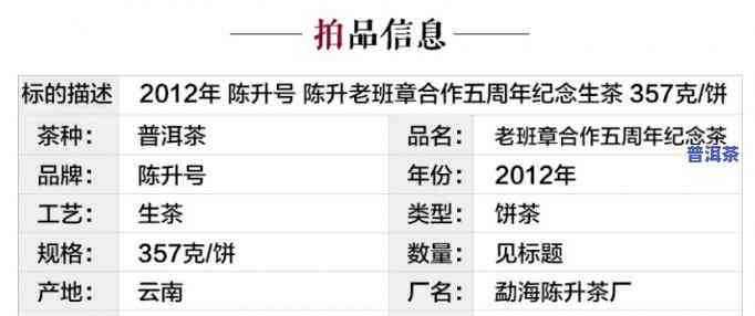 陈升号老班章2012-2023年价格走势及详细表